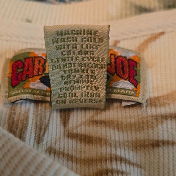 Caribbean Joe Women's L Tropical Peach Yellow Floral Boxy Crop 3/4 Sleeve Top - Picture 8 of 10